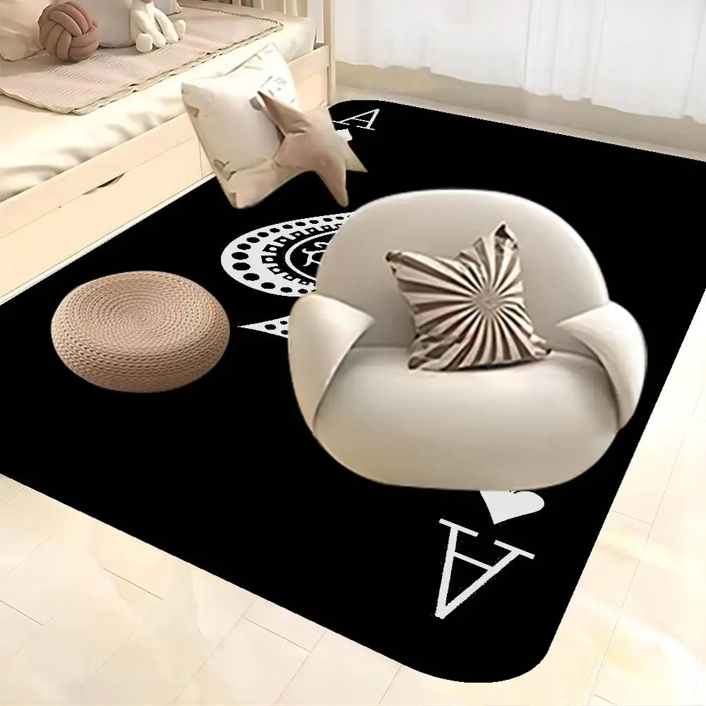Ace of Spade Bathroom Mat Kids Room Bedroom Decoration Balcony Anti-Slip Doormat Living Room Welcome Rug