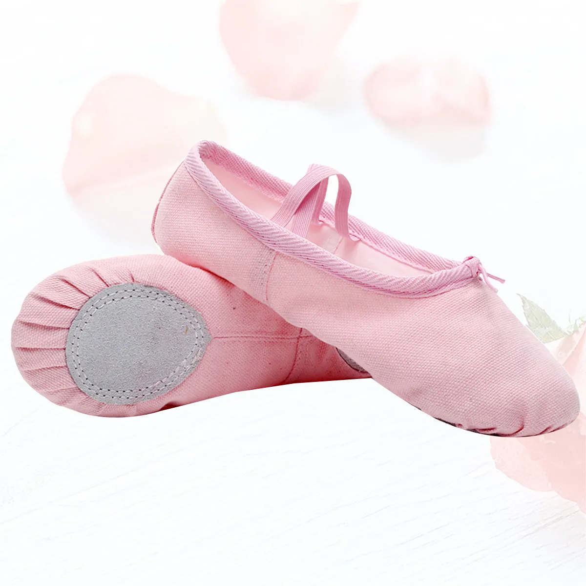 Picture 7: 1Pair Ballet Yoga Shoes Elastic Cord Breathable Lightweight Pink Size 30 Anti Slip Comfortable Dancing Shoes for Ballet