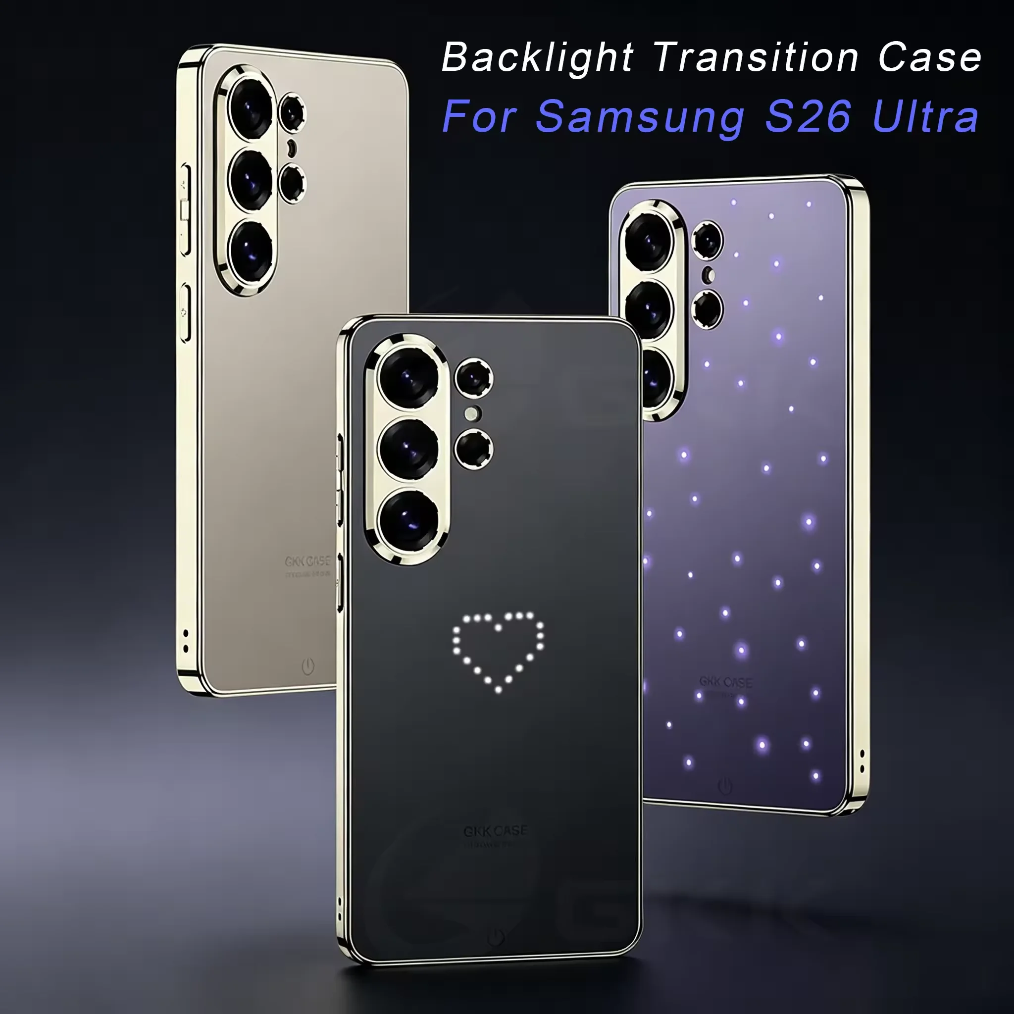 Frosted Acrylic Backlight Transition Case For Samsung Galaxy S26 Ultra Luxury Plating Plastic Cover For Galaxy S26 Ultra Case