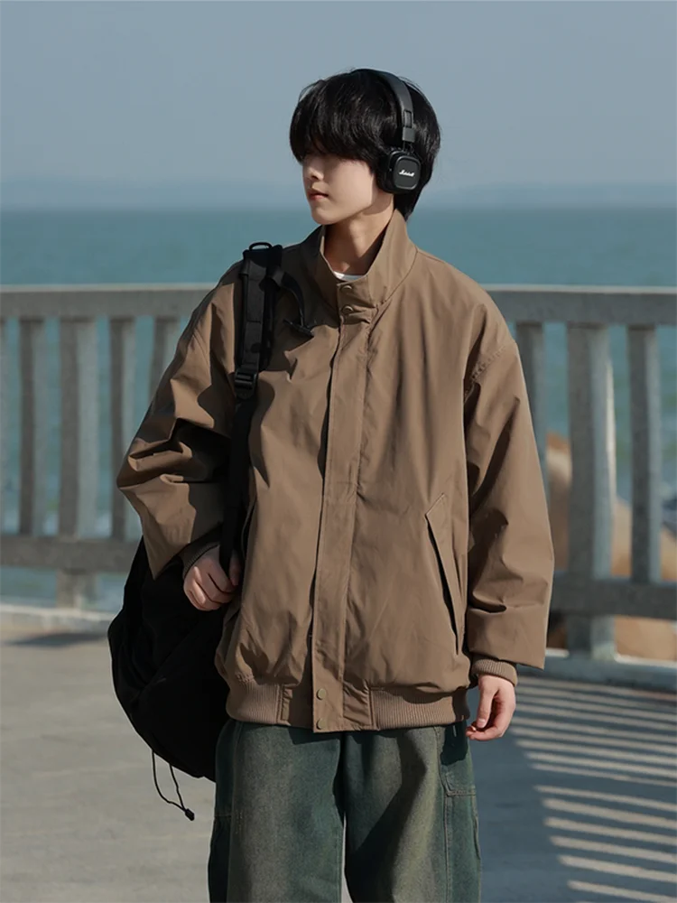 

Cleanfit Men's ort Flight Suit Jaet Stand Collar American Sle Autumn Winter High Sensation Downproof Outerwear Trendy