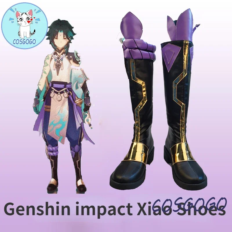 

COSGOGO [Customized]Genshin Impact Xiao cosplay shoes boots Halloween Cosplay Shoes New women men size