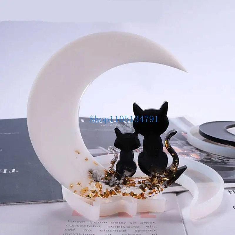 98 كم الأشعة فوق البنفسجية راتنجات الكريستال الحرف الايبوكسي الحرف صب قالب المجوهرات المصنوعة يدويًا قالب حيوان قمر القمر.