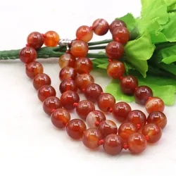 10mm Round Orange Multicolor Agates Onyx Necklace Natural Stone Hand Made Women Girls Neckwear DIY Fashion Jewelry Making Design