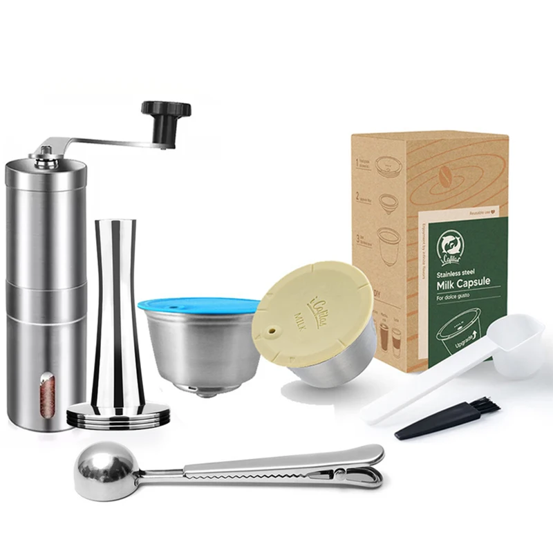 Dolce Gusto 머신 재사용 가능한 캡슐 필터 컵, 304 스테인레스 스틸 리필 커피 포드, 크레마 메이커