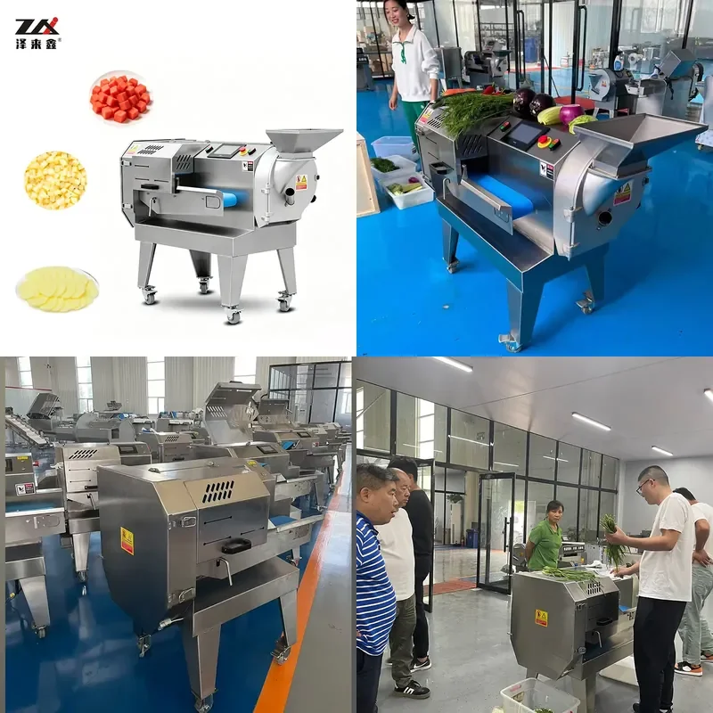 for Numerical Control Double Head Vegetable and Fruit Cutting Machine Automatic Multifunctional Slicer Dicing Shredder with