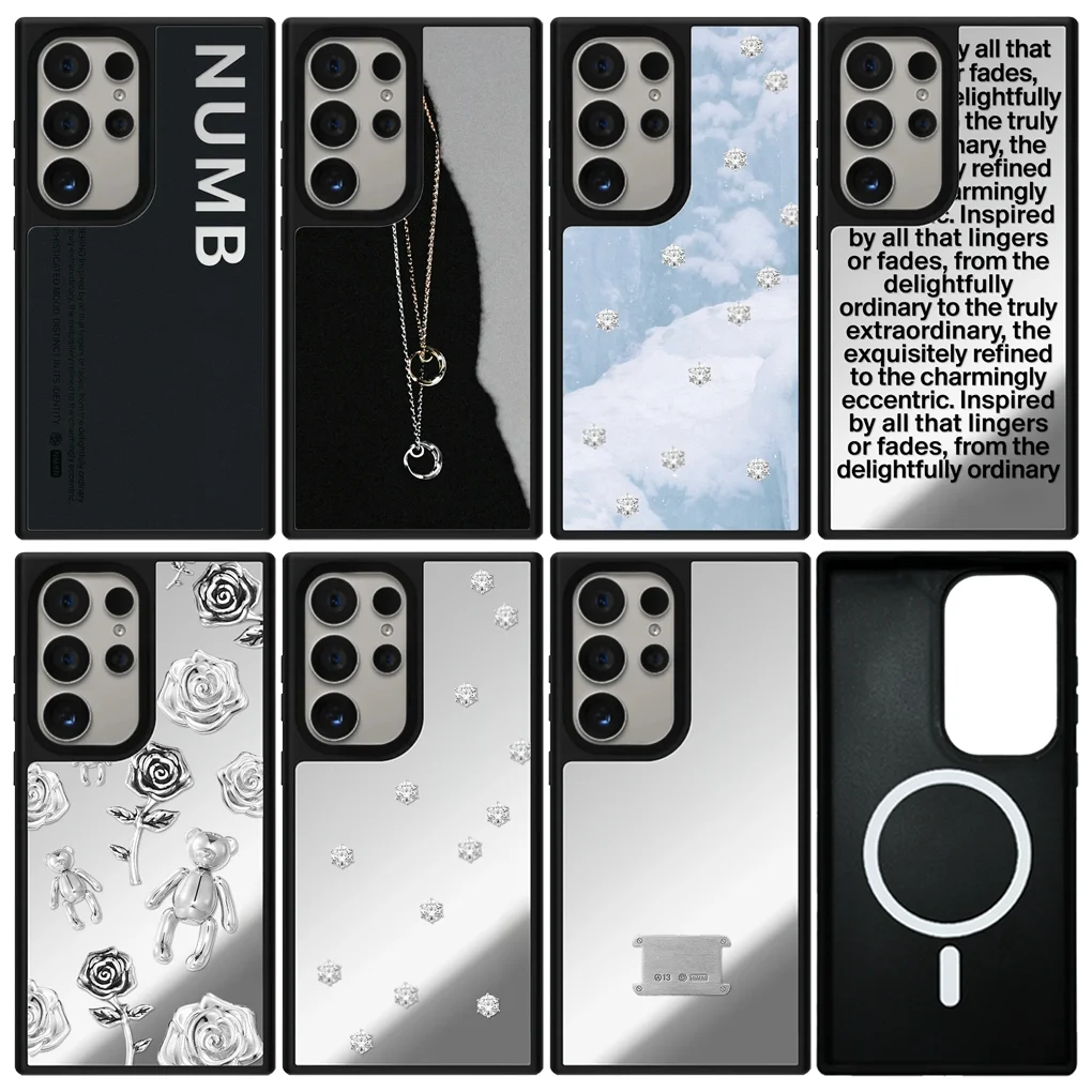 

Ring Pendant Pattern Mirror Magnetic Case for Samsung Galaxy S23 S24 S25 Ultra S25+ Plus Protective Shell Cartoon Magic Show