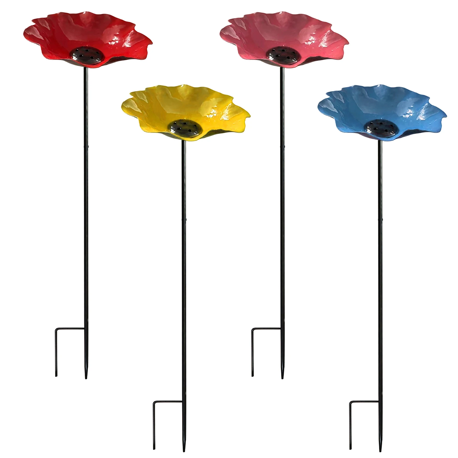 

Metal Flower Garden Stake Flower Shaped Bees Water Feeder Bird Drinking Fountain for Outdoor Lawn Landscape Decoration