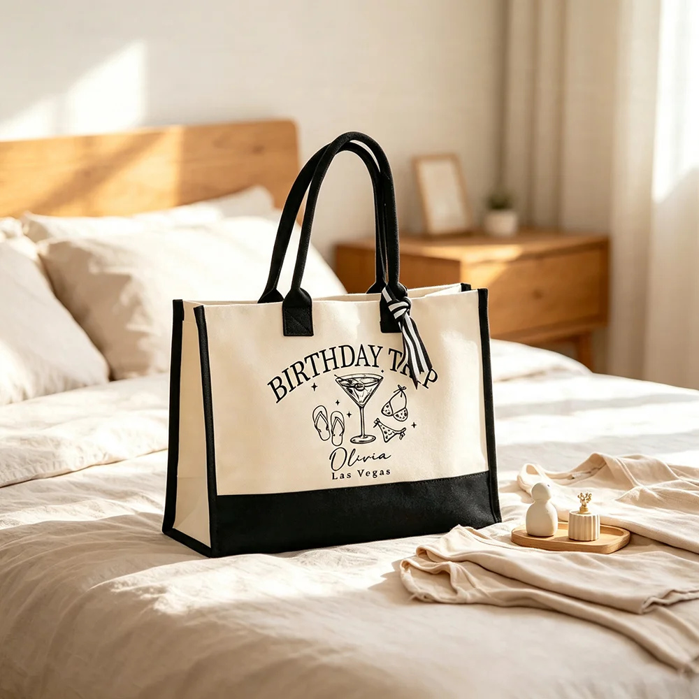 カスタムバースデートラベルトートバッグ 夏の海岸旅行ビーチバ - Women'S Best Bags For Travel のレビューと価格
