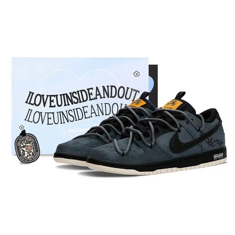 

【Настроить】Nike Dunk SB Обувь для скейтбординга Унисекс Низкие черные/синие кроссовки DX6775-400