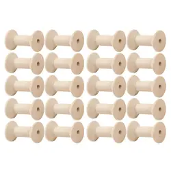 20x Wooden Bobbins Thread Spools Reels Blank Sewing Yarn Twine Storage Cylinder Winder