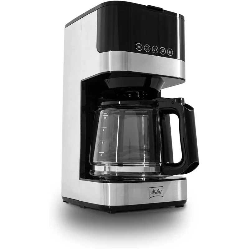 Programmable Glass Coffee Machine 10 Cup Coffee Maker | Glass Touch Control Panel,Stainless Steel