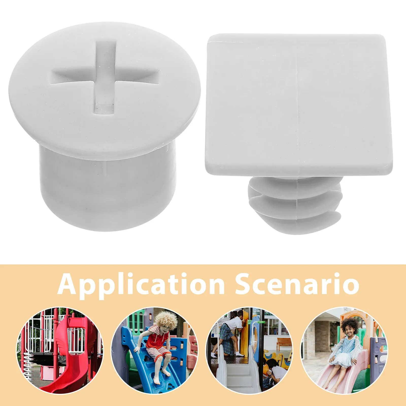 4Sets Childrens Slide Screw Covers High Strength Plastic Cap Set for Toddler Slides Safe Smooth Finish Universal Compatibility