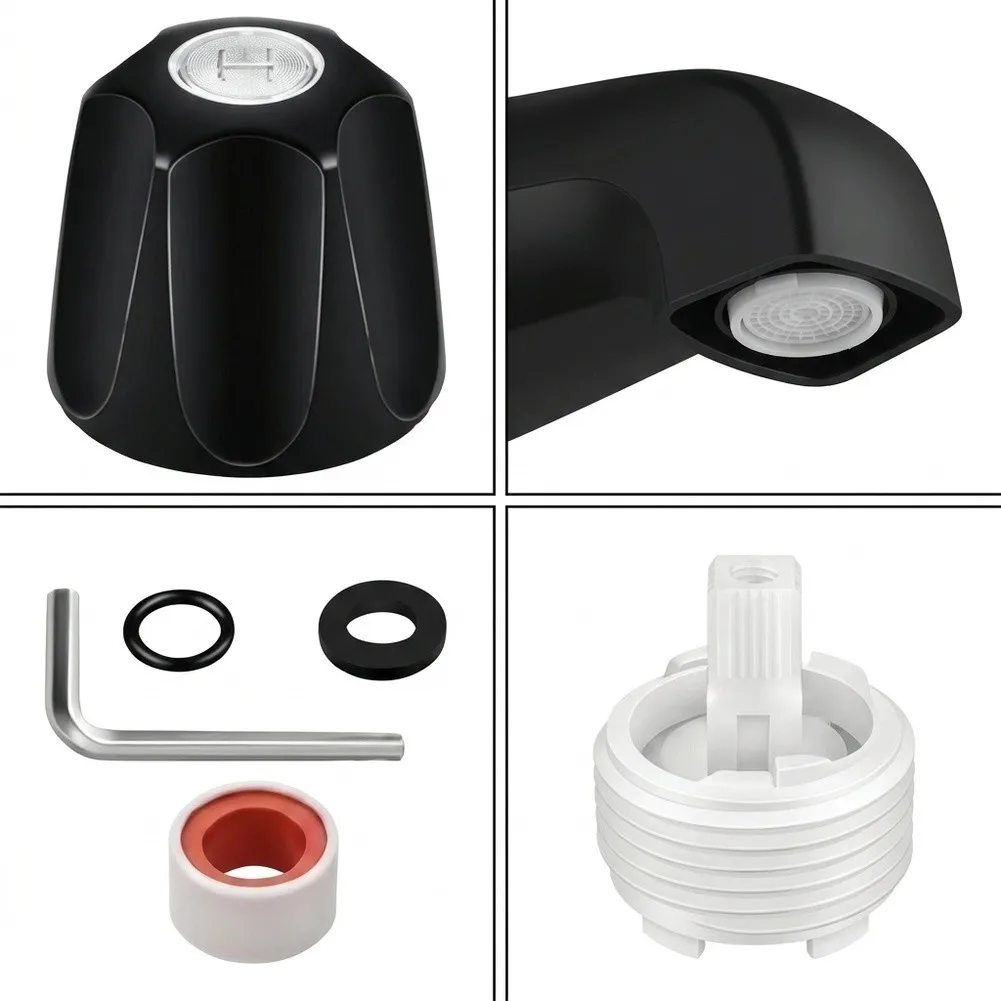 Chrome Finish Bathtub Faucet Trim Kit Includes Bath Spout Flanges Adapter and Three Knobs for Standard Valve Compatibility
