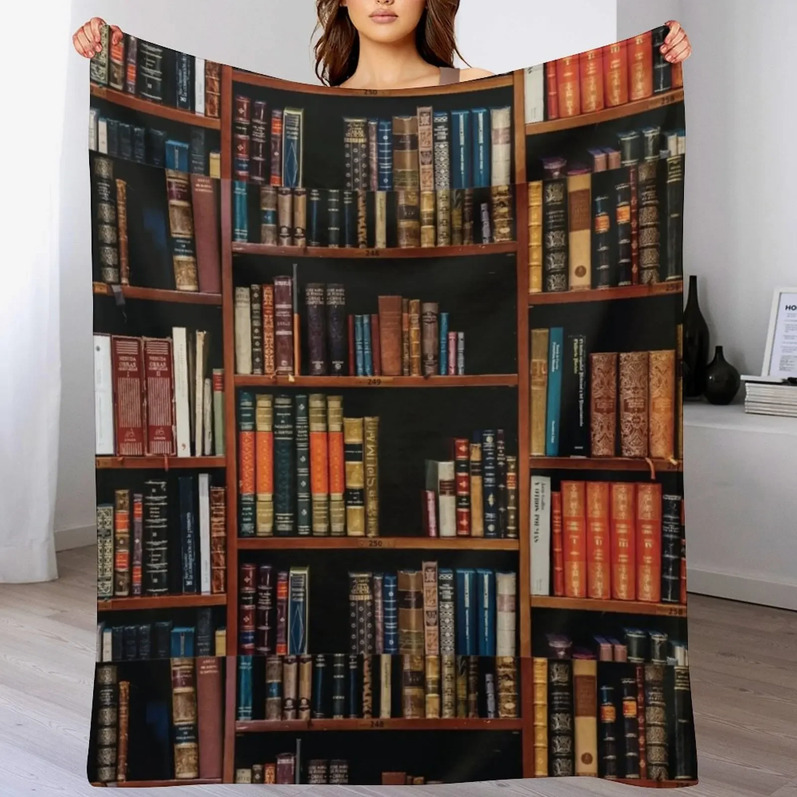 Full bookshelf, book and reading lovers Throw Blanket Ultra Plush Cozy Blanket for Napping Sleeping