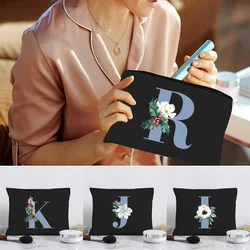 Women's Cosmetic Bag Makeup Bags Toiletries Organizer Waterproof Female Storage Blue Letter Pattern Print Series 2024 New