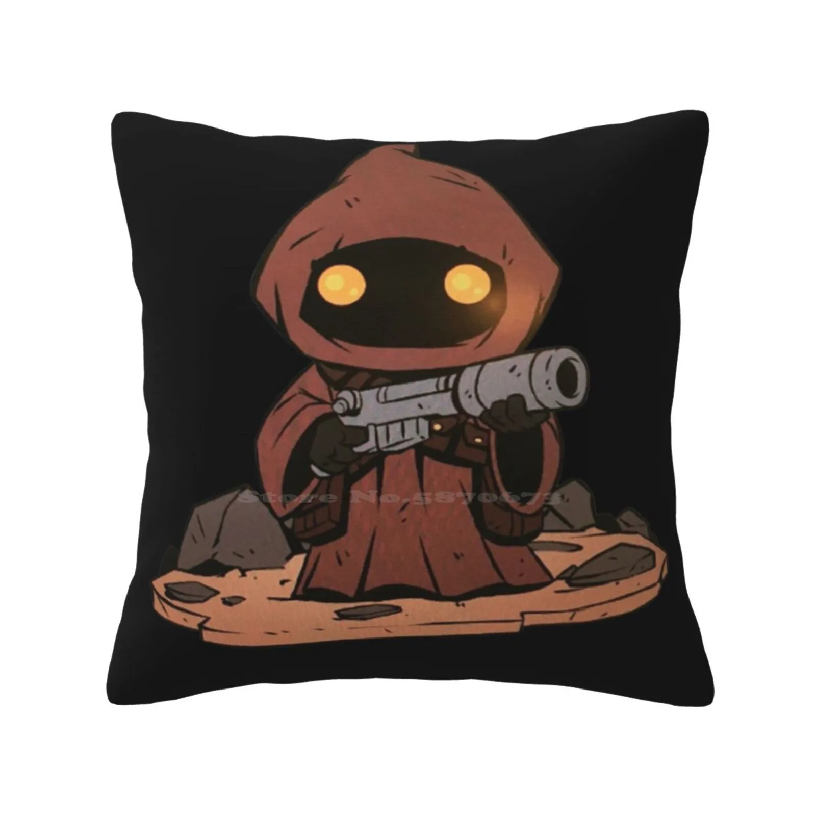 Utini! Jawa Funny Cute Decor Square Pillowcase Jawas Space Empire Strikes Back Luke Leia Vader R2D2 C3Po Ship Ufo Tatooine Hut