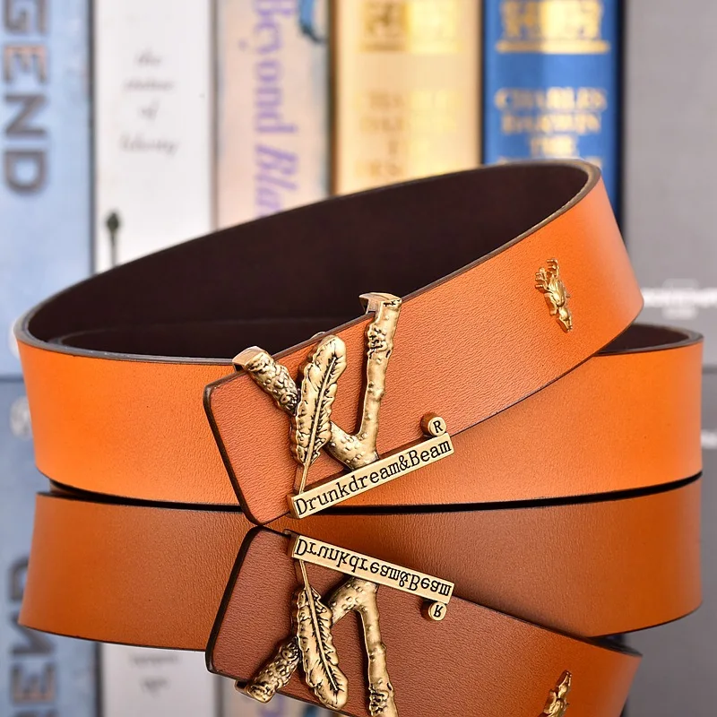 2025 جديد الرجال تطول حزام موضة البقرة حزام الشهيرة مصمم مشبك رئيس حزام استانلس ستيل مشبك 3.8 سنتيمتر العالمي الحرة