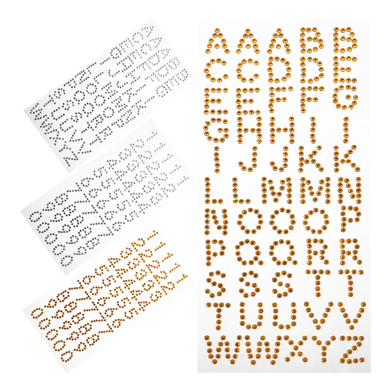 

4pcs Diamond Stickers Sheets Decorative Letters Numbers Acrylic Self Alphabet Number Stickers Adhesive Scrapbook Poster Craft