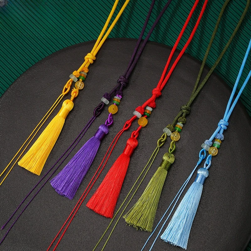 2pcs/Lot Handheld Rope Car Tassel Hand-woven Diy Short Agate Bag Hanging Bookmark