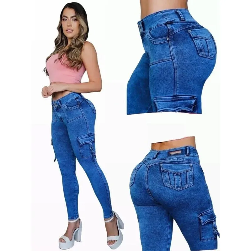 

Slim Fit Women's Jeans K 48914 Denim Pants Fashionable And Stylish Women's Clothing Cross-Border High Waist Skinny Jeans