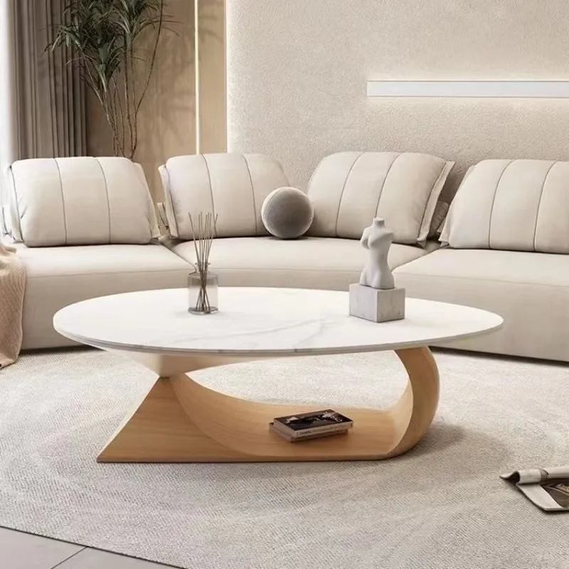

minimalist solid wood rock slab coffee table wabi sand wind special-shaped living room modern advanced small apartment