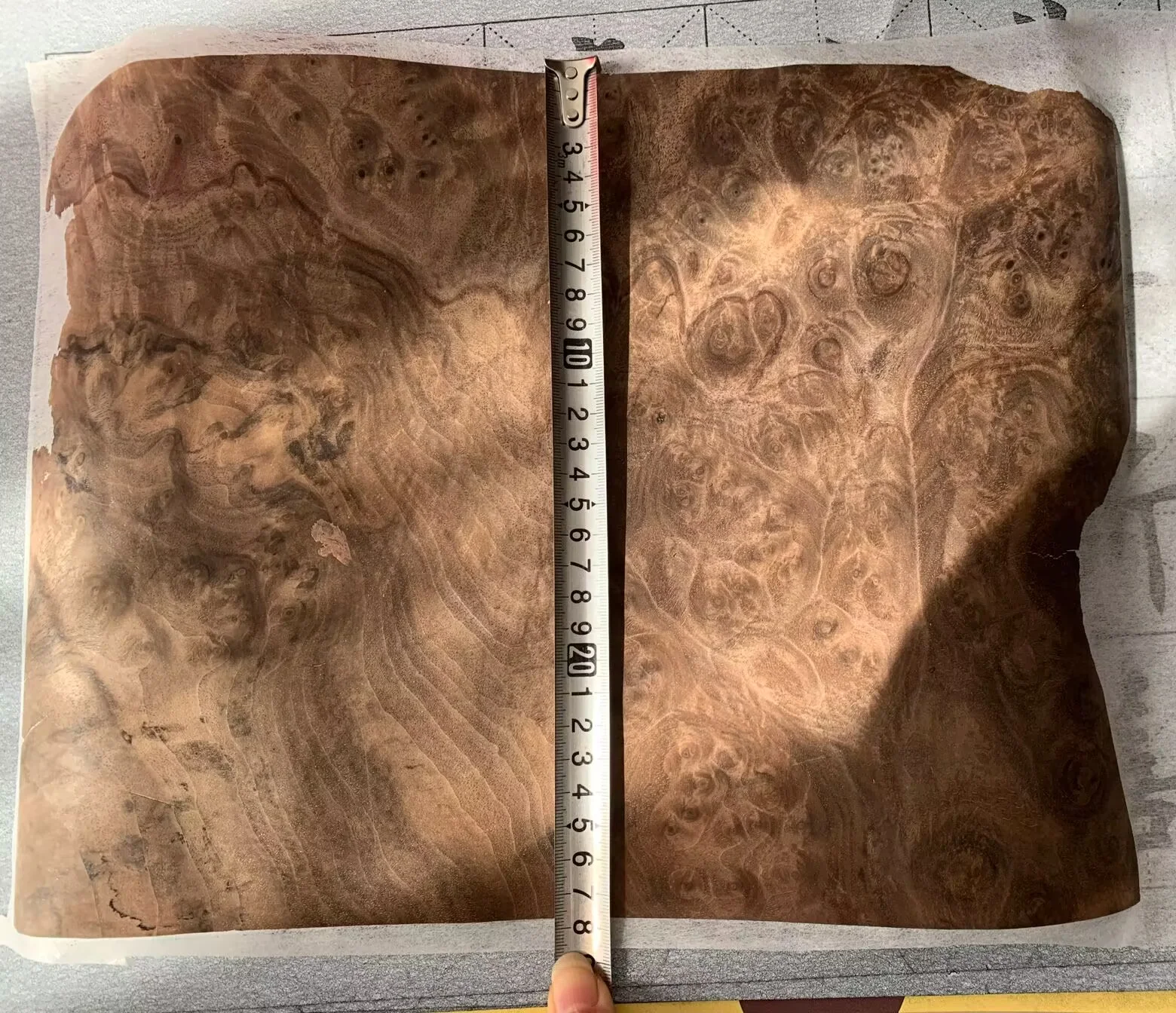 Natural Black Walnut Burl Wood Veneer for Furniture and Instruments - about 0.2mm Thick image 4