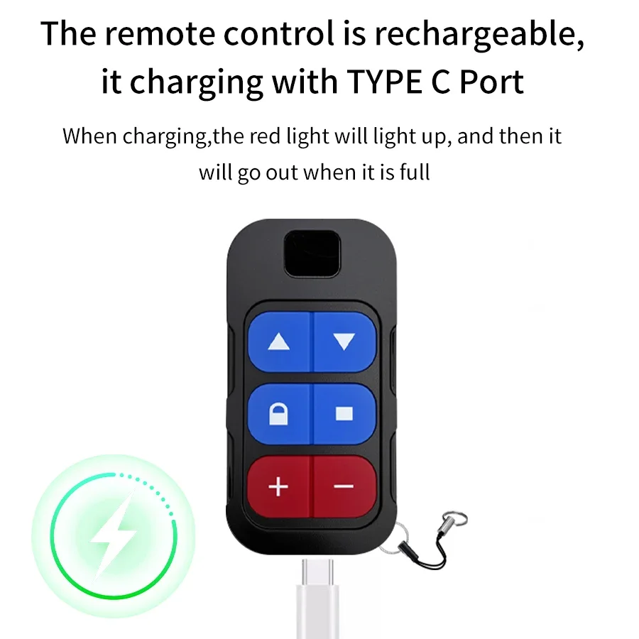 8 in 1 300-915Mhz Multi-frequency Remote Control Rechargeable Garage Door Gate Opener Duplicator Fixed Rolling Code Transmitter