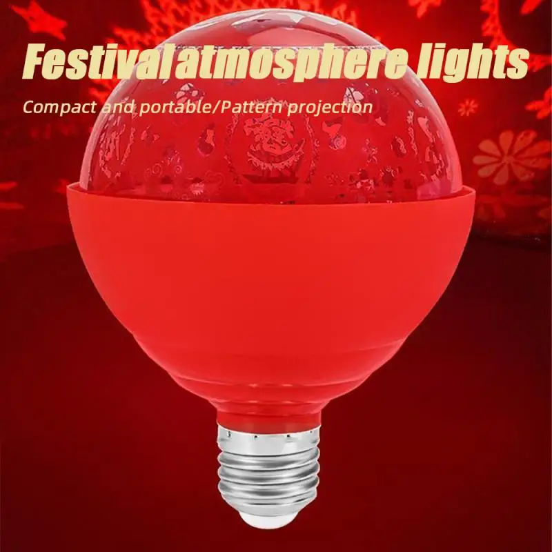 2025 Spring Festival Fu Character Bulb New Year Festive Led Projection Lamp Atmosphere Lamp Decoration Ball Light Color Changing