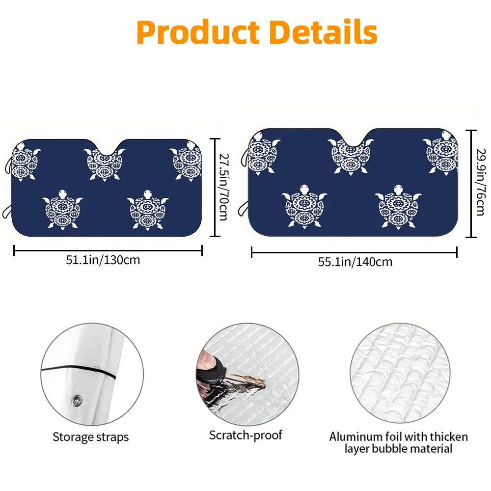 1pc UV Protection Sun Visor For With Turtle & Sea - Shade Visiblity Enhancer, Compatible For SUV, RV, Vehicle Roof Accessory