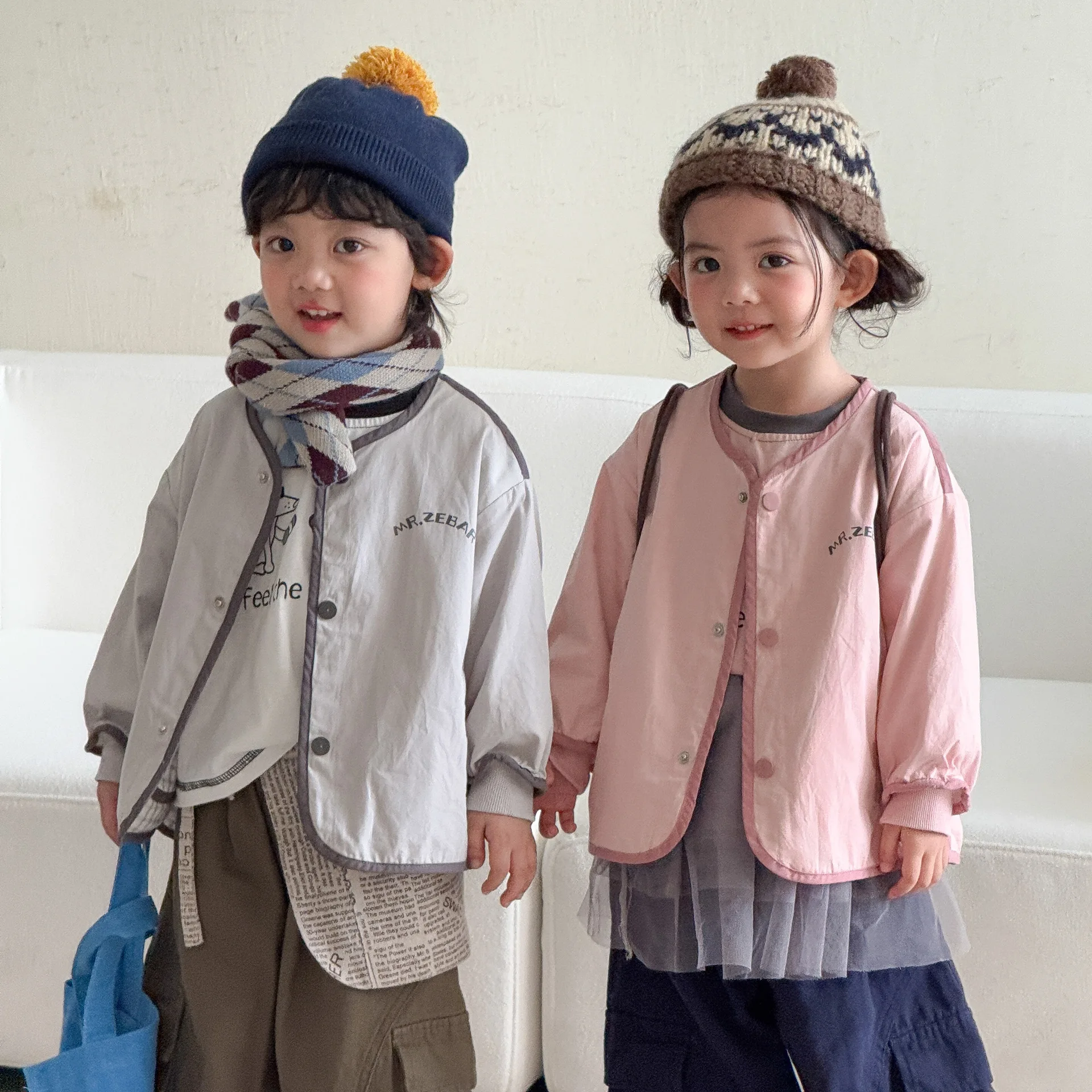 2026 Autumn New Children Long Sleeve Reversible Coat Cotton Boys Fashion Cartoon Print Jacket Girls Casual Cardigan Kids Clothes