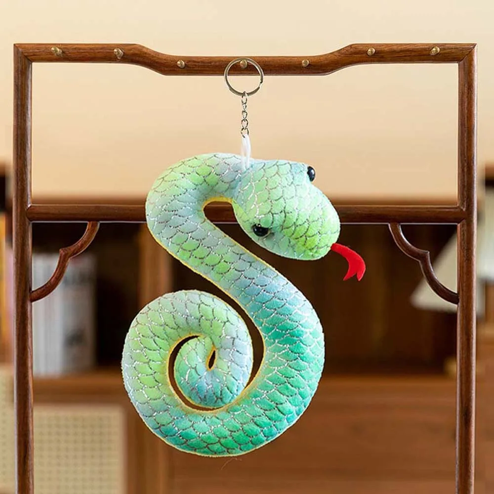 Morbido peluche bambola piccolo serpente peluche zodiaco mascotte bambola collezione regalo peluche serpente portachiavi 2025 Capodanno cinese