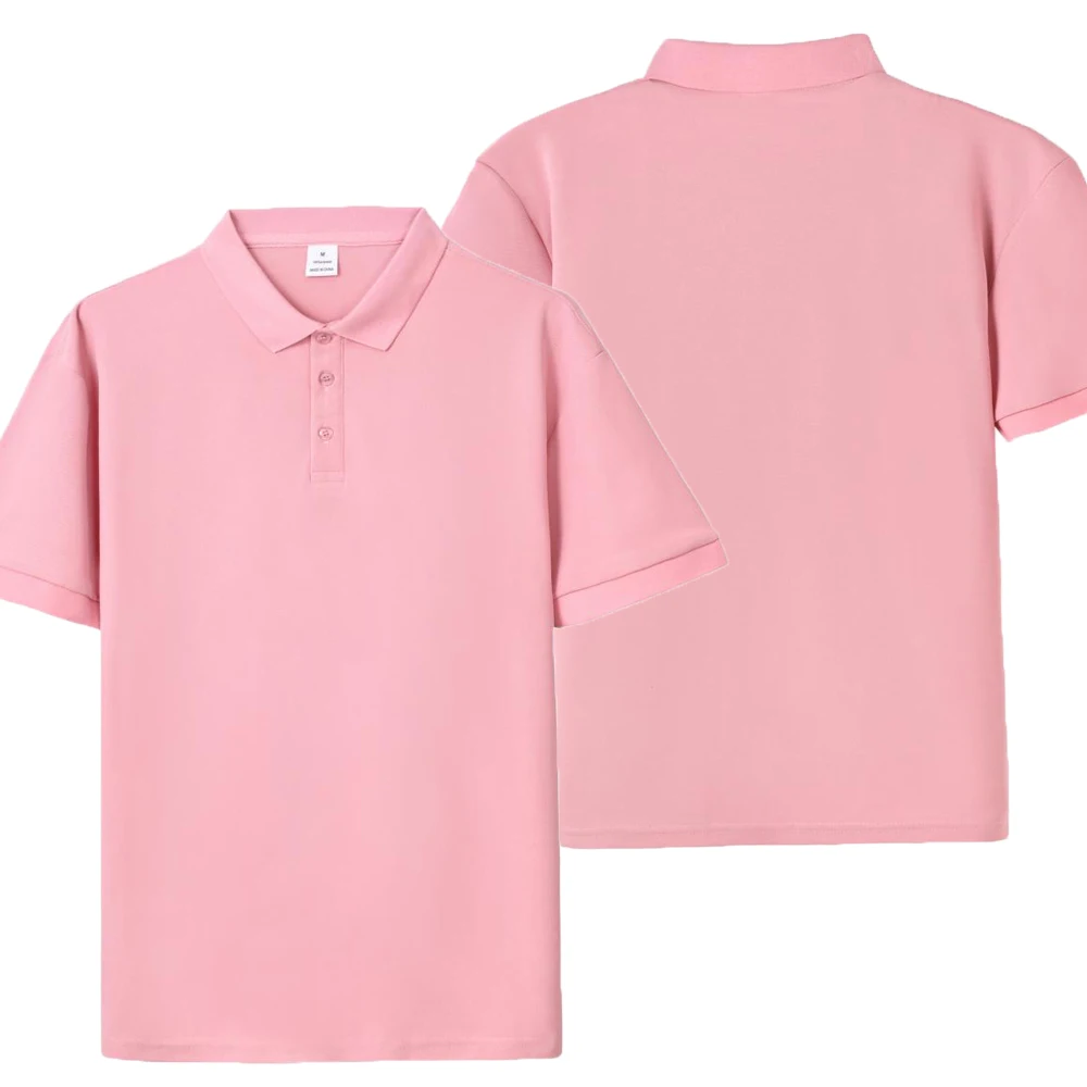 Ladies' Pink Summer Polo Shirt High-End Quick-Drying Breathable Leisure Fashion Sports Short-Sleeve Top