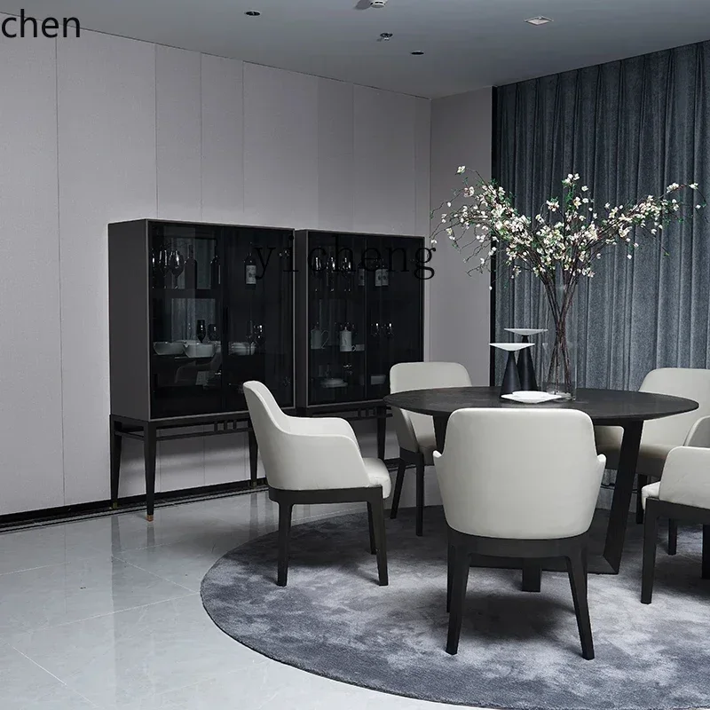 b7-17- minimalist glass wine cabinet, living room high-end wine display cabinet, modern minimalist wall side cabinet
