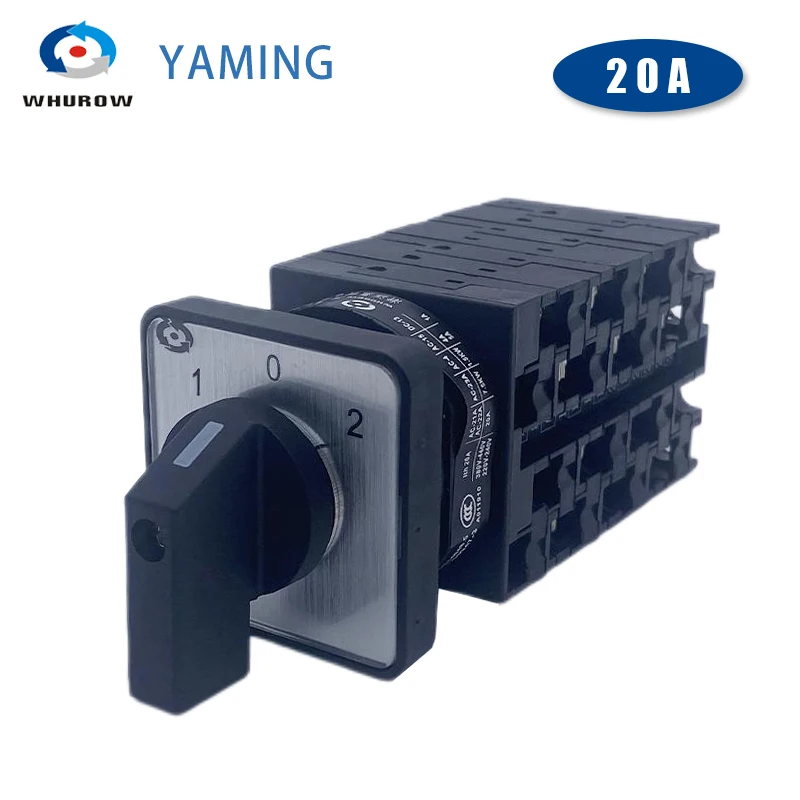 

YMW42 LW42-20/7 Dual Power Control Circuit Switching Control 20A Three Position 7-wire Knob Universal Rotary Cam Switch