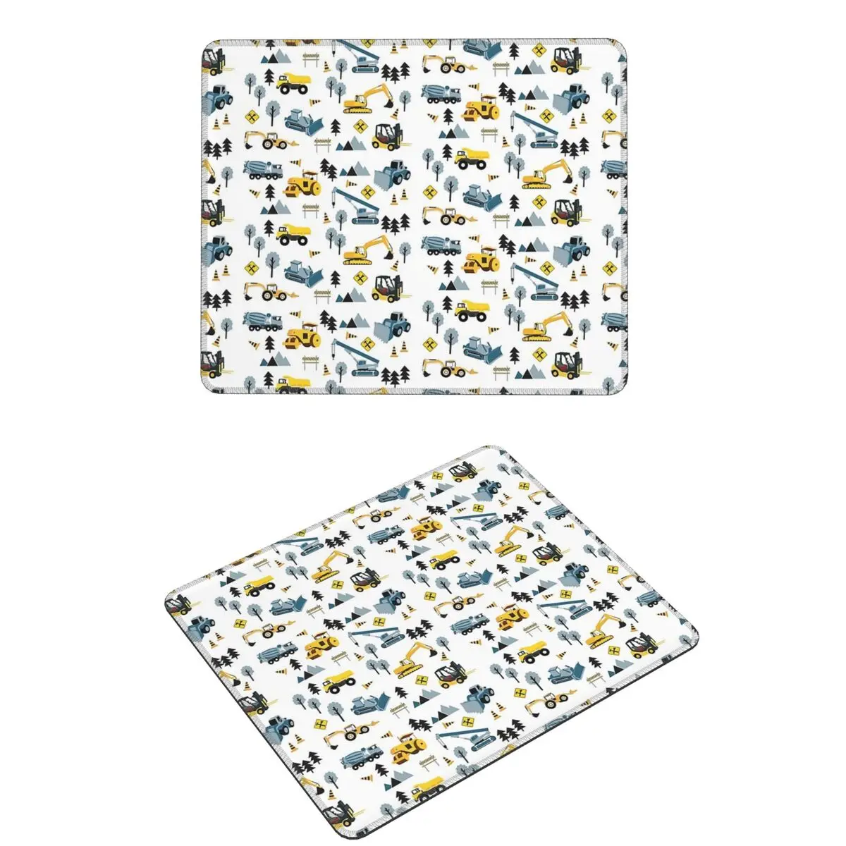 

Blue Construction Trucks And Site Theme Pattern Mouse Pad Computer Keyboard Mouse Mat Gamer PC Desk Mat Office Table Mats