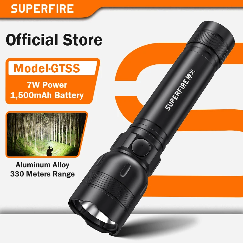 

SUPERFIRE GTS6 Rechargeable led flashlight Portable Torch EDC super powerful flashlights Camping Lamp Fishing Camping lantern
