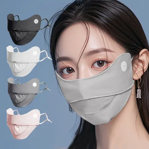 사이클링 아이스 실크 페이스 마스크 안티 자외선 태양 보호 여름 남여 조절 가능한 통기성 두건 사냥 러닝 스포츠 마스크 스카프