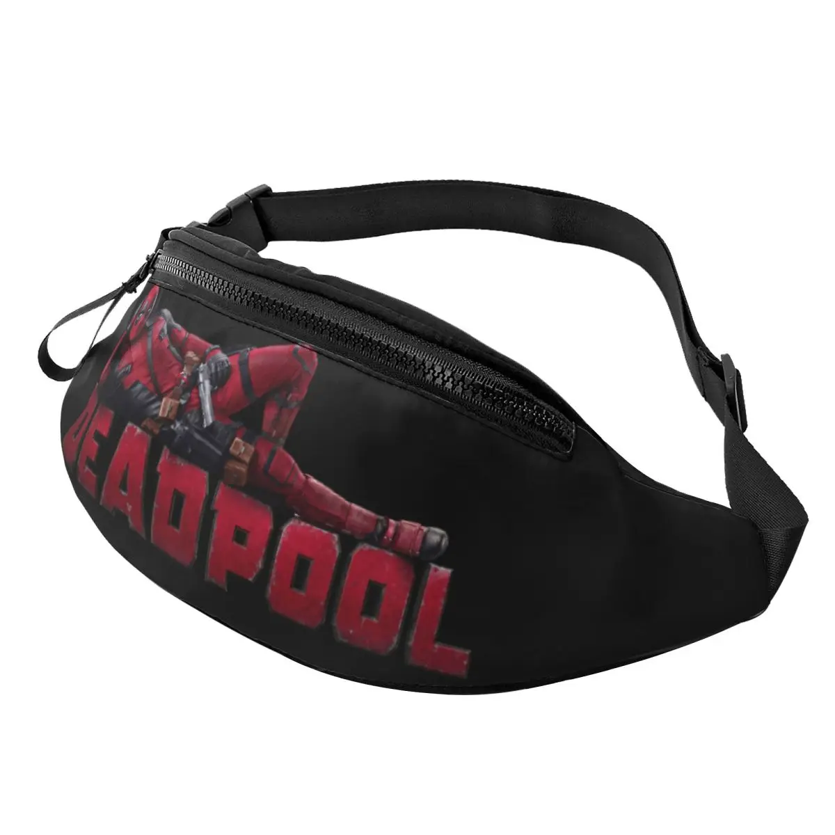 Custom Deapool Logo Fanny Pack for Men Women Fashion Crossbody Waist Bag Cycling Camping Phone Money Pouch