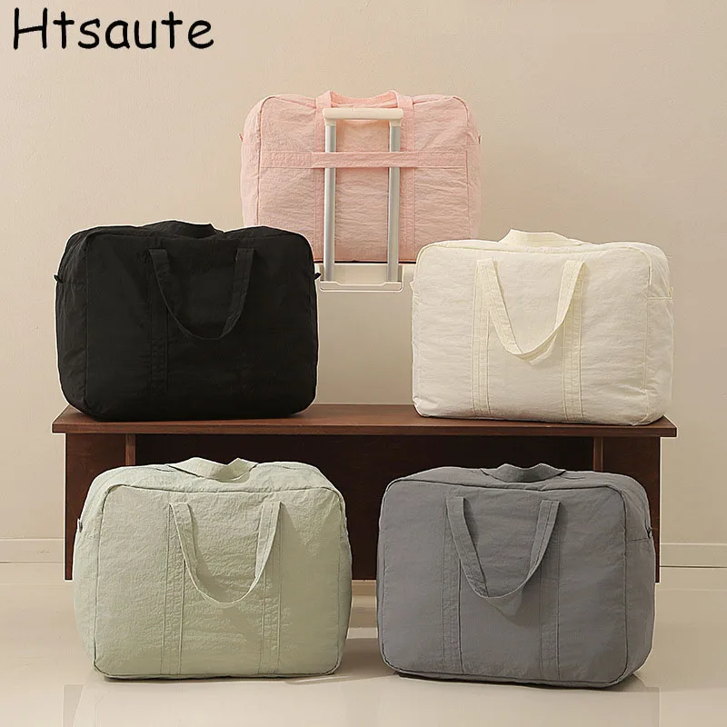 Travel Bags Women Large Size Capacity Sports Fitness Storage Bag Foldable Duffle Suit Bag For Shoulder Bag Handbag