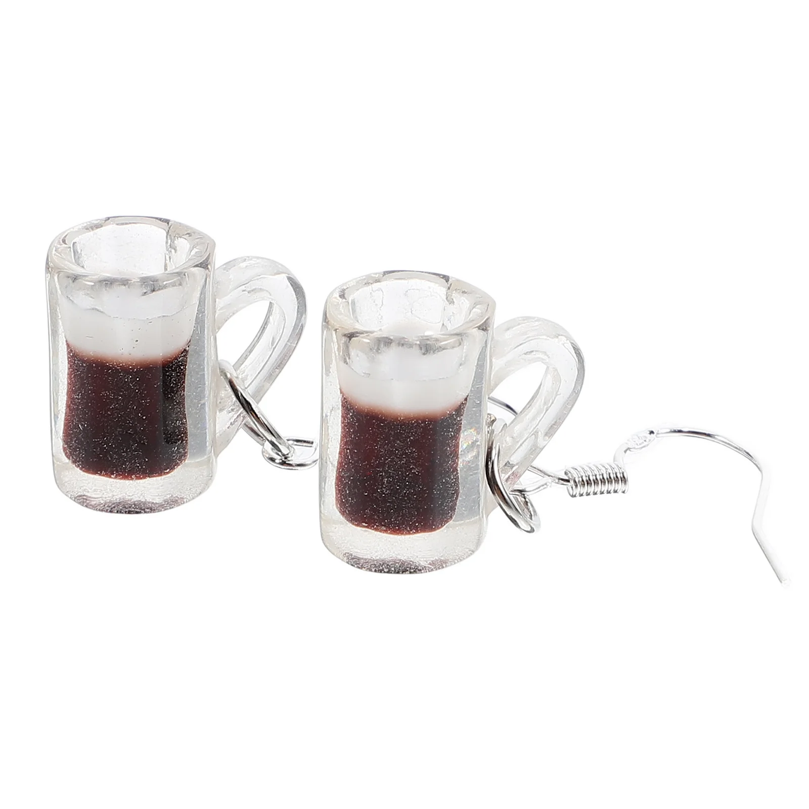 Dangle Hoop Earrings for Women Beer Mug Jewlery Glasses Creative Earbob Mens Pendants Yellow Elegant Cup