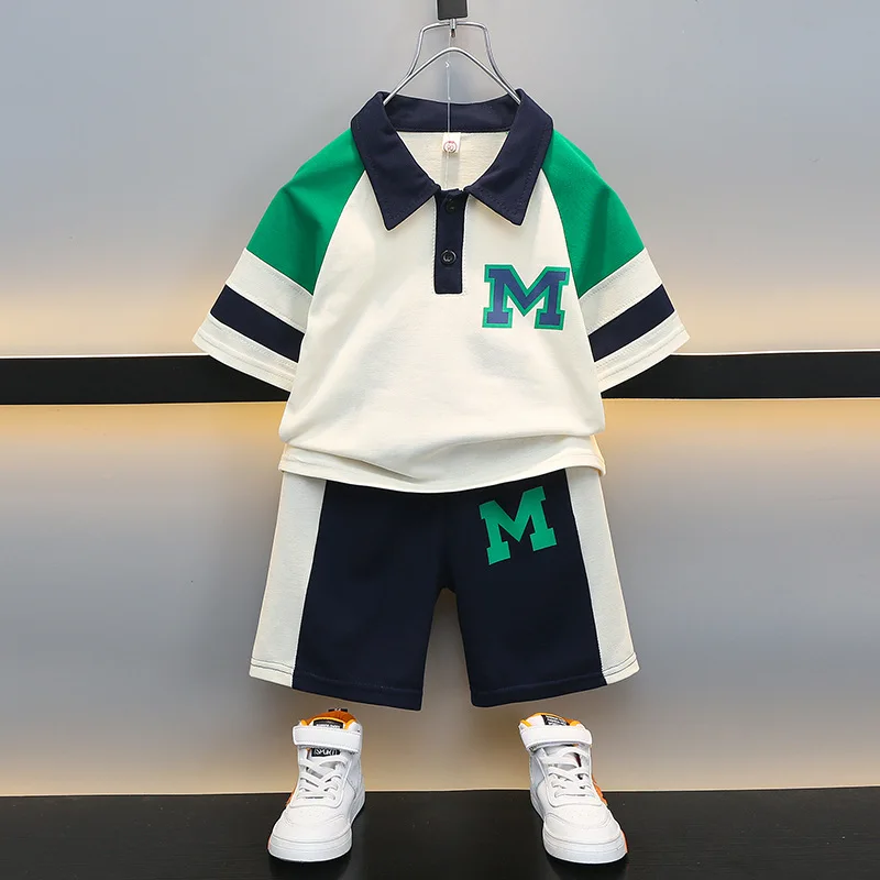 

Summer Toddler Baby Boys Clothing Suit 2024 New POLO T-Shirt Top+Shorts 2PCS Outfits Children's Clothing Set Kids Tracksuits