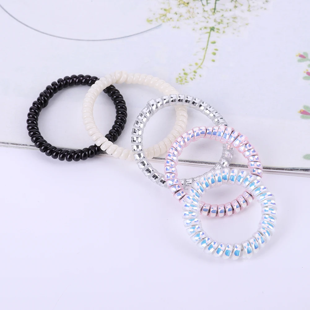 5Pcs Idol Doll Plastic Keychain Winding Rope Protection Ring Anti Lost Coil Winding Fixed Rope for Dolls Pendants