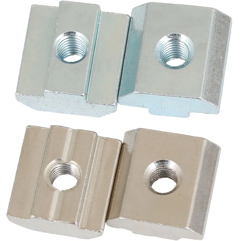 50/100Pcs M3 M4 M5 M6 M8 M10 T Block Square Nuts T-Track Sliding Hammer Nut Aluminum Profile Fastener 2020 3030 4040 4545