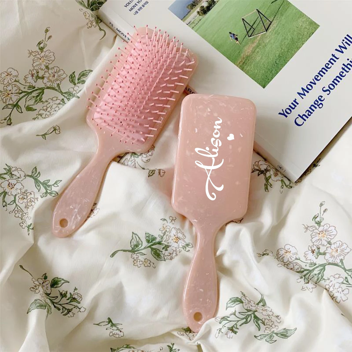 Personalized Hair Brush Custom Portable Wedding Bride Handle Name  to be Bridesmaids Gifts Birthday Christmas Valentines Gift