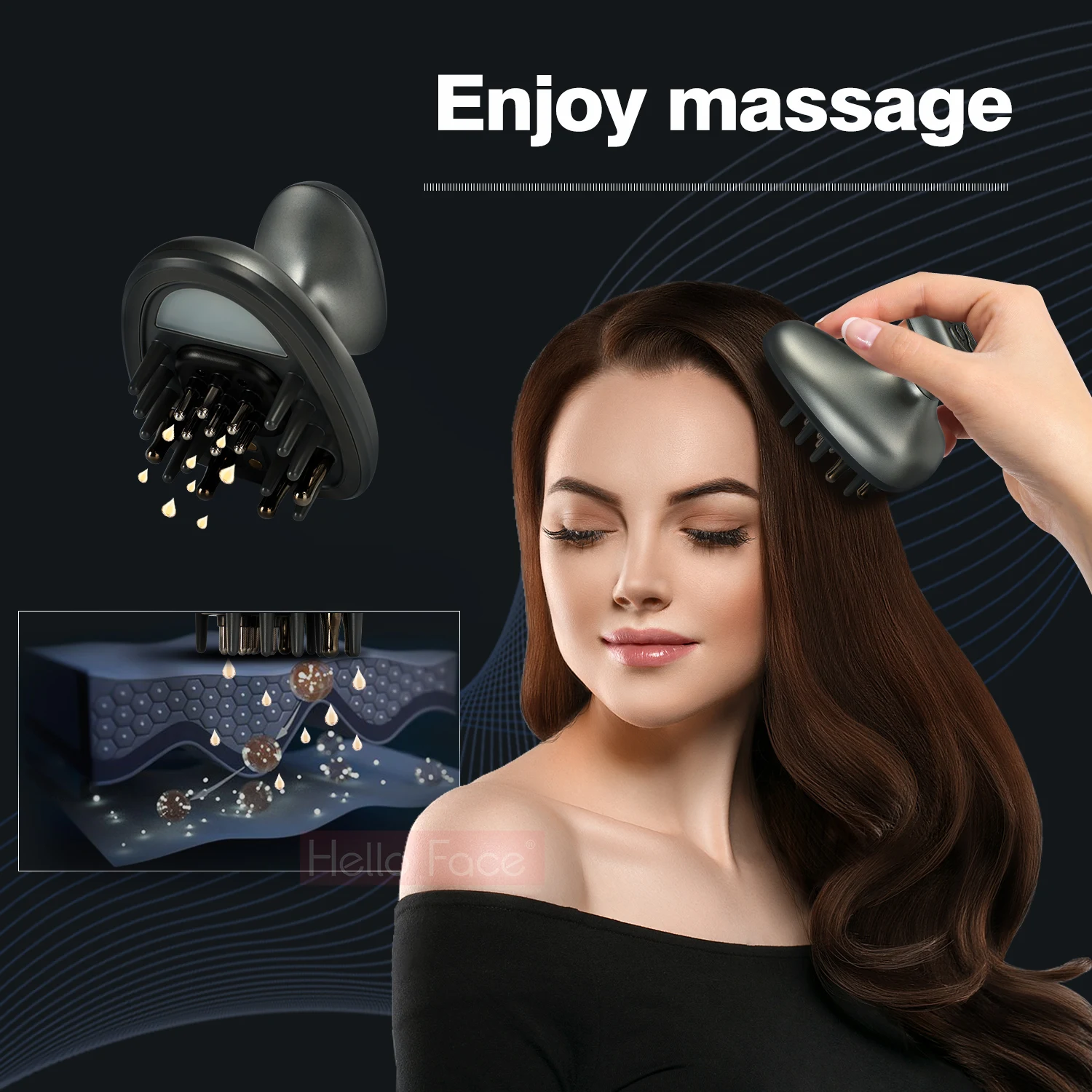 Masajeador de cabeza con vibración EMS, peine eléctrico para la pérdida de cabello, dispositivo de tratamiento de recrecimiento del cabello, terapia Led, esencia de crecimiento del cabello