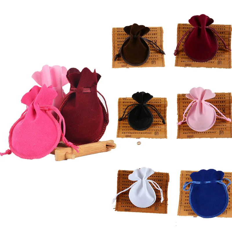 50Pcs/lot Ustyle Drawstring Velvet Gift Bags 7*9 9*12cm Jewelry Packaging Candy Pouch Burlap Wedding Party Christmas Gift Bags