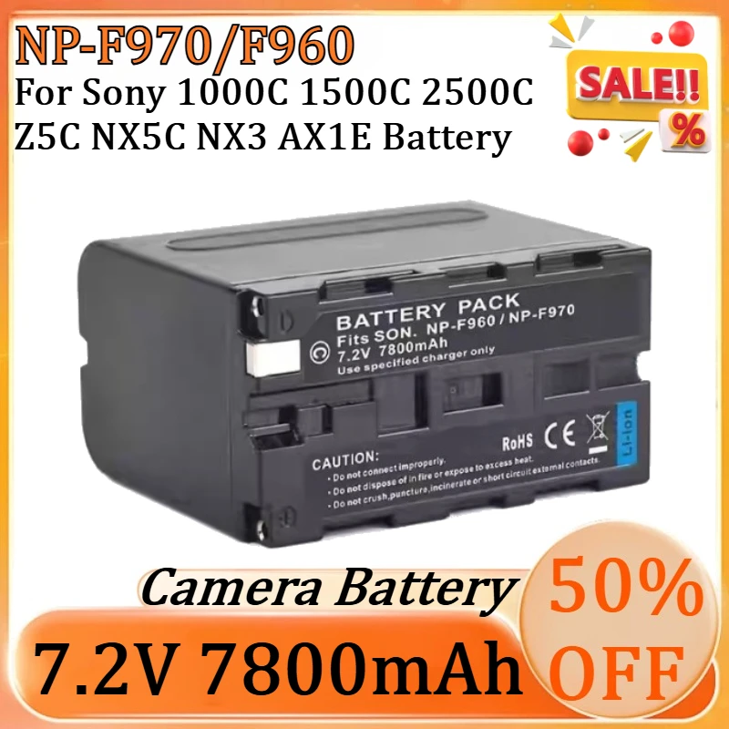 New NP-F970/960 7.2V 7800mAh High Quality Battery for Sony 1000C 1500C 2500C Z5C NX5C NX3 AX1E Battery