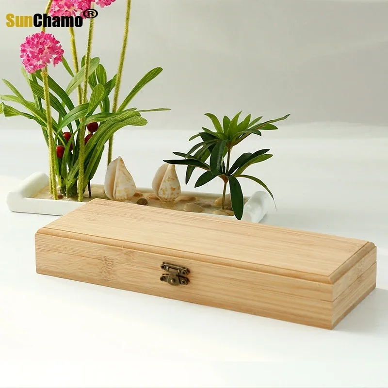 Rectangular Bamboo Wooden Box and Tea Knife Wooden Box Clamshell Wooden Box Customized Incense Box Bamboo