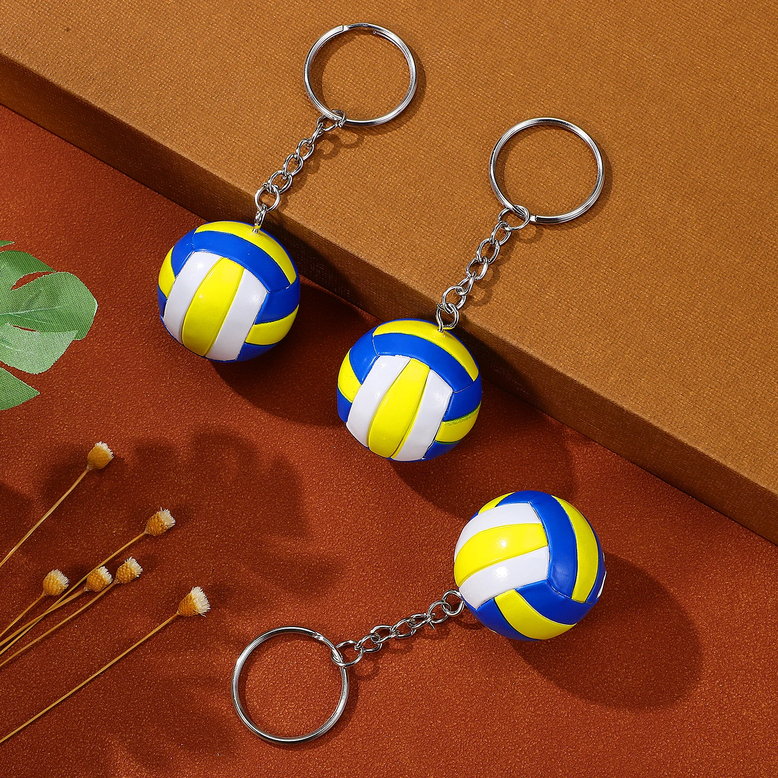 3 Pcs Simulated Volleyball Keychain Chains Bulk Cute Volleyaball Sports Hanging Voleyball Decorations Man