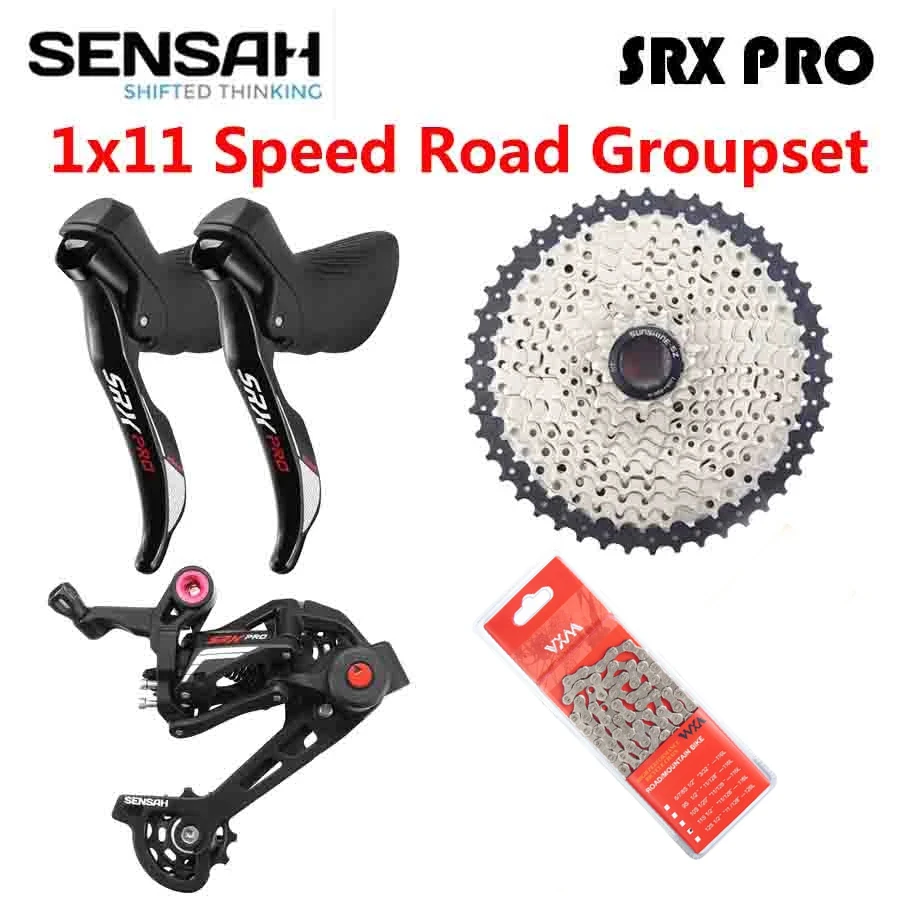 

SENSAH SRX PRO 1x1 1 скорость 11 s шоссейный велосипед групсет STI R/L переключатель передач + задние переключатели + кассета + цепь Гравий-велосипеды цикло-крест